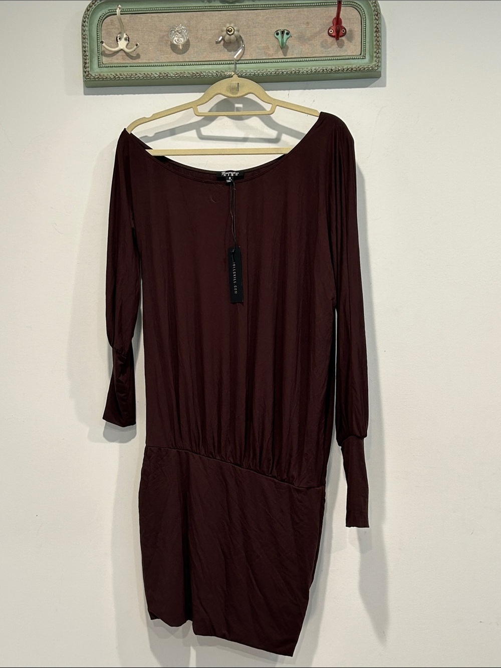 Dolls Kill Y2K slouchy off the Shoulder Long Sleeve Dress women’s small new brow